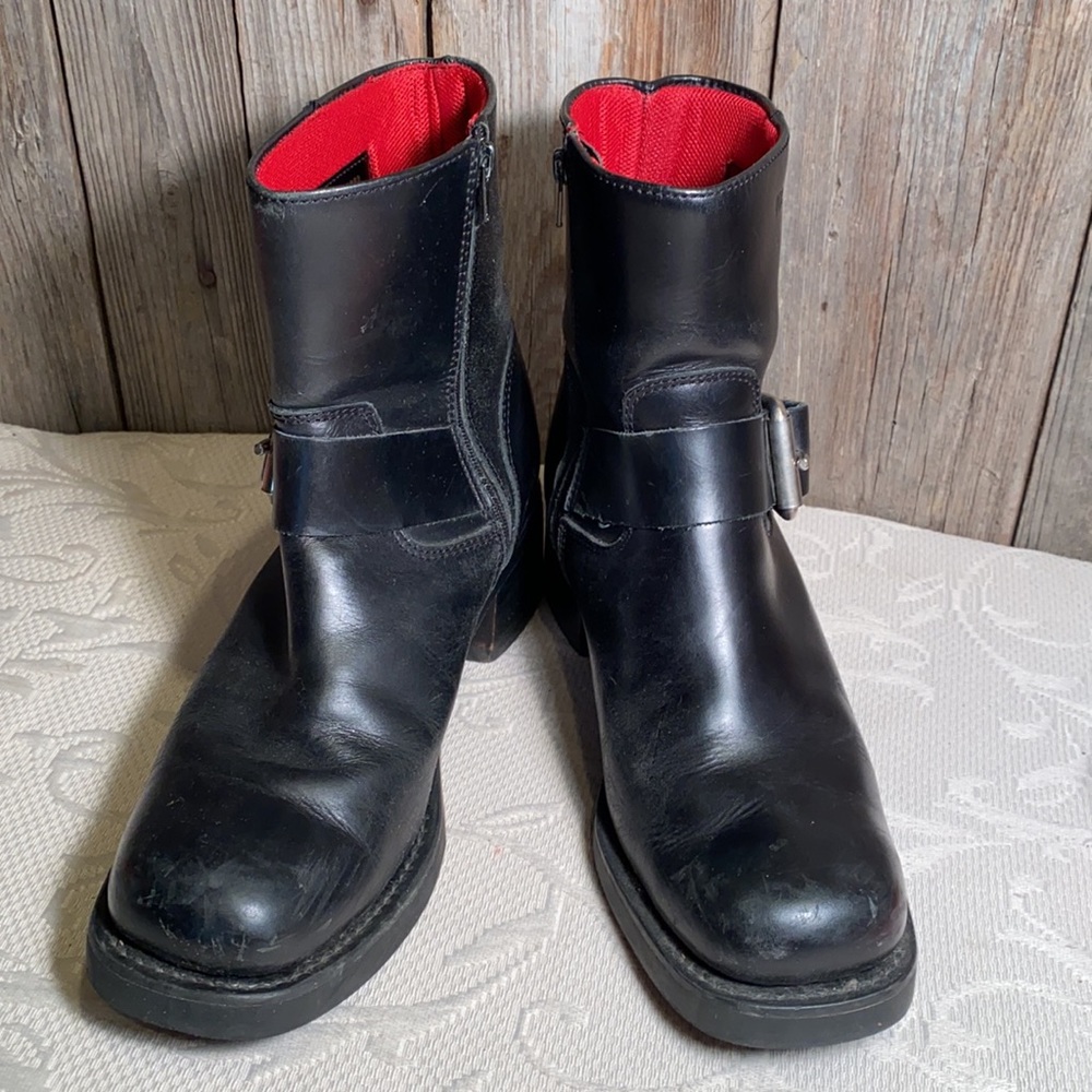 Durango black Moto motorcycle zip ankle boots - Picture 2 of 6
